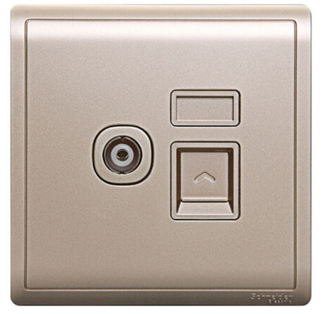 施耐德电气丰尚系列单联电视+带保护门超五类信息插座