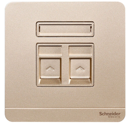 施耐德电气 绎尚单联电话+带保护门超五类信息插座